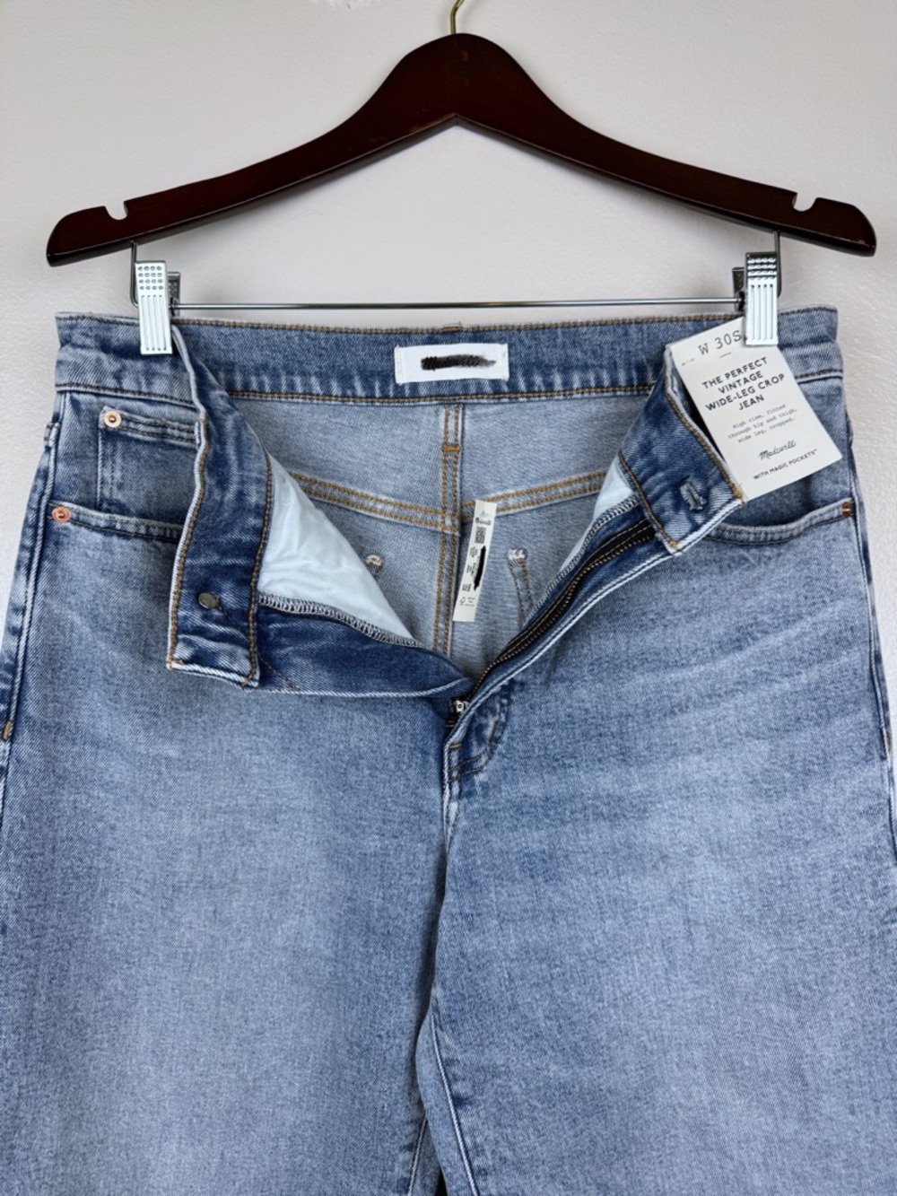 Madewell Short Perfect Vintage Wide Leg Crop Jeans Size 30S NWT - Picture 7 of 10